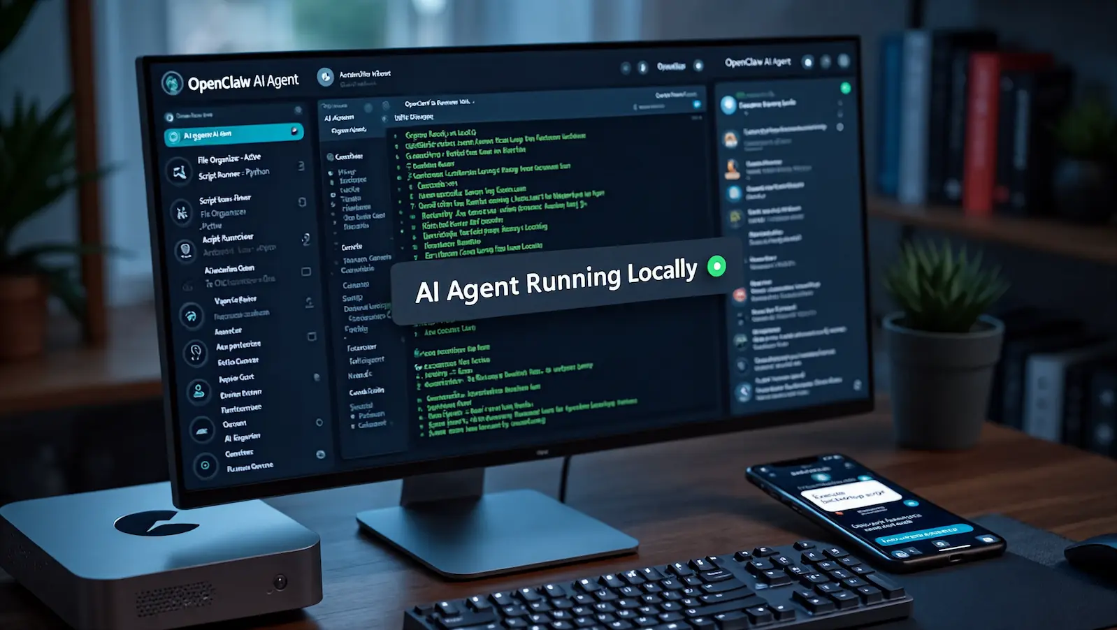 واجهة OpenClaw AI Agent يعمل محليا وينفذ المهام تلقائيا على جهاز المستخدم
