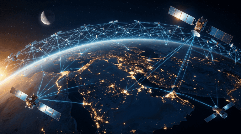 خريطة اقتصادية توضيحية لصناعة الفضاء التجاري وقطاعاتها الرئيسية