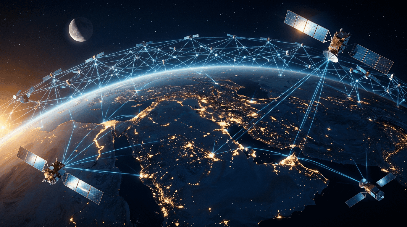 خريطة اقتصادية توضيحية لصناعة الفضاء التجاري وقطاعاتها الرئيسية
