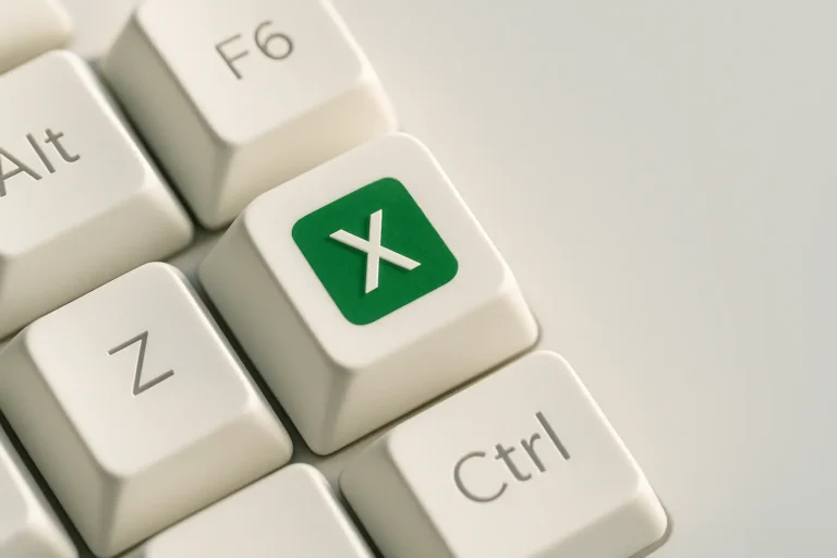 مفاتيح لوحة مفاتيح مضيئة بشعار إكسل تمثل اختصارات كوبايلوت في إكسل